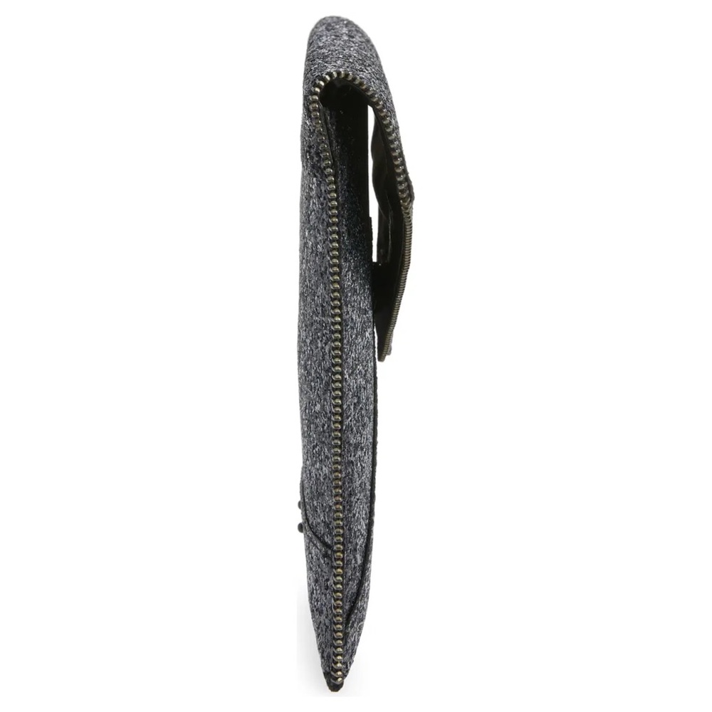 Rebecca Minkoff Black Glitter Leo Clutch NWOT - Picture 6 of 16